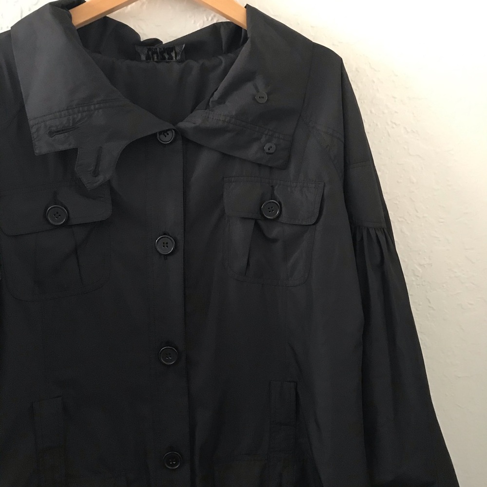 Tuzzi Black Button Down Rain Jacket - image 4